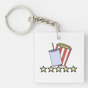 Porte-clefs Critique de film personnalisée 5 étoiles Popcorn B
