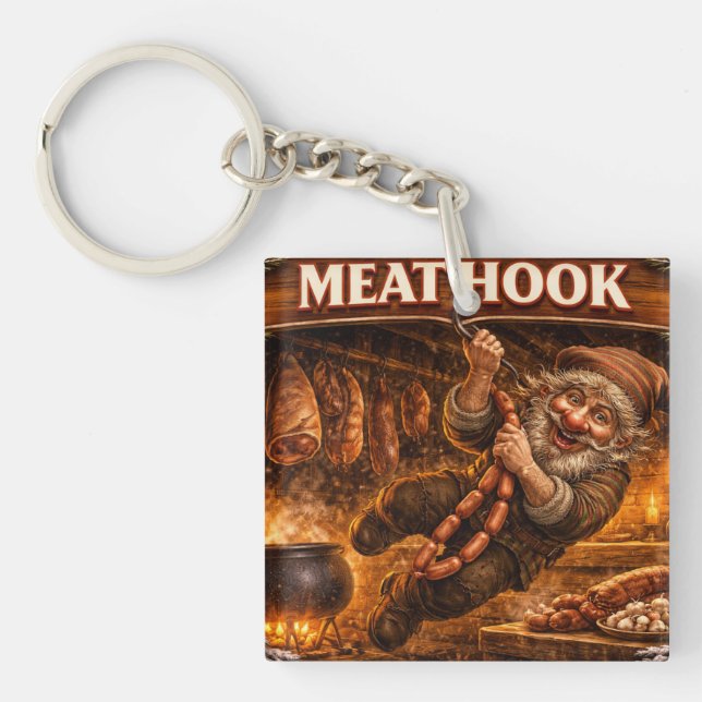 Porte-clefs Crochet de Viande Lutin de Noël Islandais (Devant)