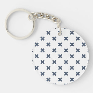 Porte-clefs Crochets bleu-gris sur blanc