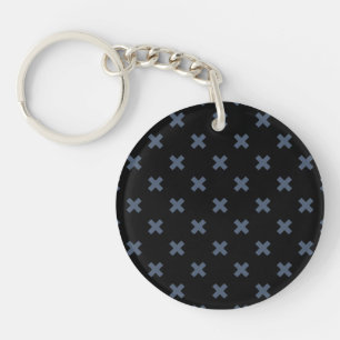 Porte-clefs Crochets bleu-gris sur noir