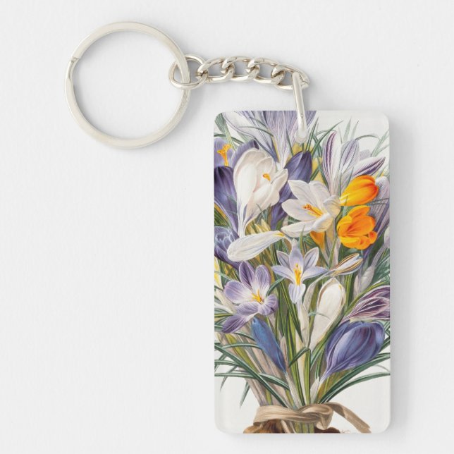 Porte-clefs Crocus Spring Flower Botanique Floral Art (Devant)