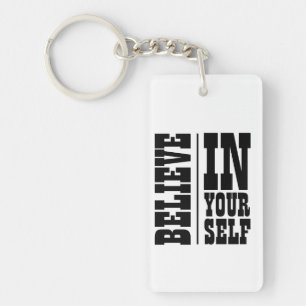 PORTE-CLEFS CROIRE EN VOUS-MÊME TYPOGRAPHIE BLANCHE