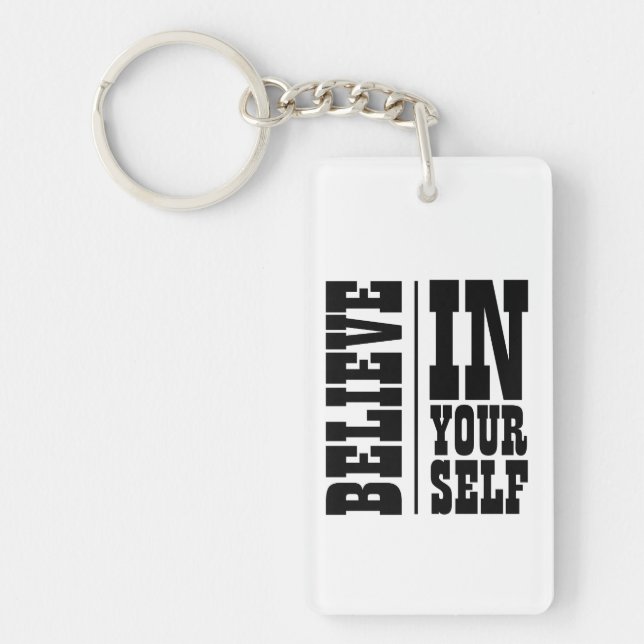 PORTE-CLEFS CROIRE EN VOUS-MÊME TYPOGRAPHIE BLANCHE (Devant)