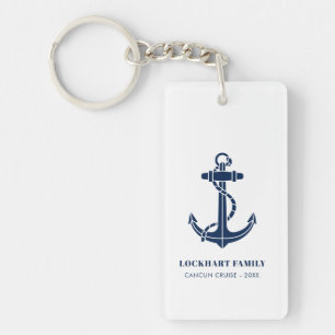 Porte-clefs Croisière d'été en famille Ancre de bateau Personn