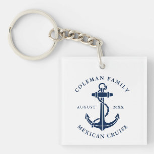 Porte-clefs Croisière familiale moderne et simple avec ancre d