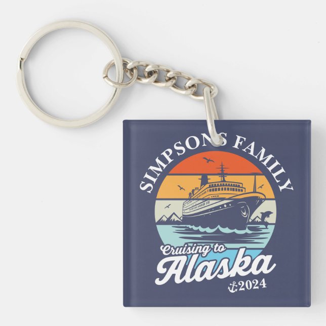 Porte-clefs Croisière vers Alaska Custom Family Matching Group (Devant)