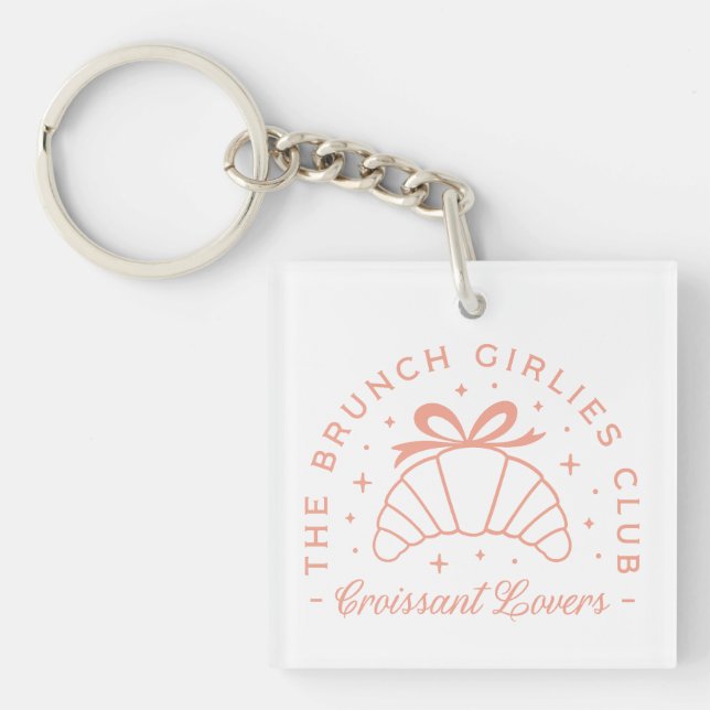 Porte-clefs Croissant amateurs arc rose esthétique (Devant)