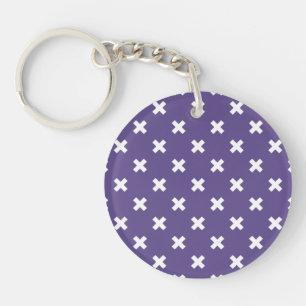 Porte-clefs Croix blanches sur ultra violet