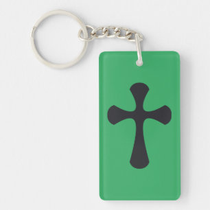 Porte-clefs Croix bleue chrétienne