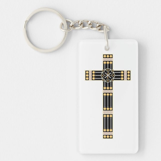 Porte-clefs croix catholique hongroise religion dieu symbole v (Devant)