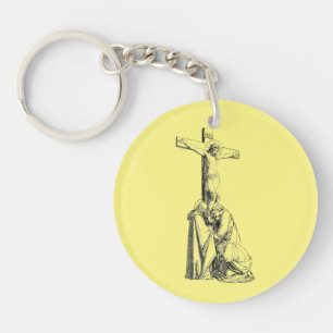 Porte-clefs Croix de crucifixion Jésus Christ Illustration art
