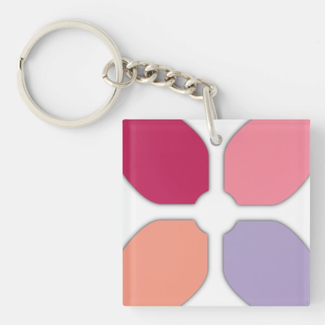 Porte-clefs Croix de fleurs (Devant)