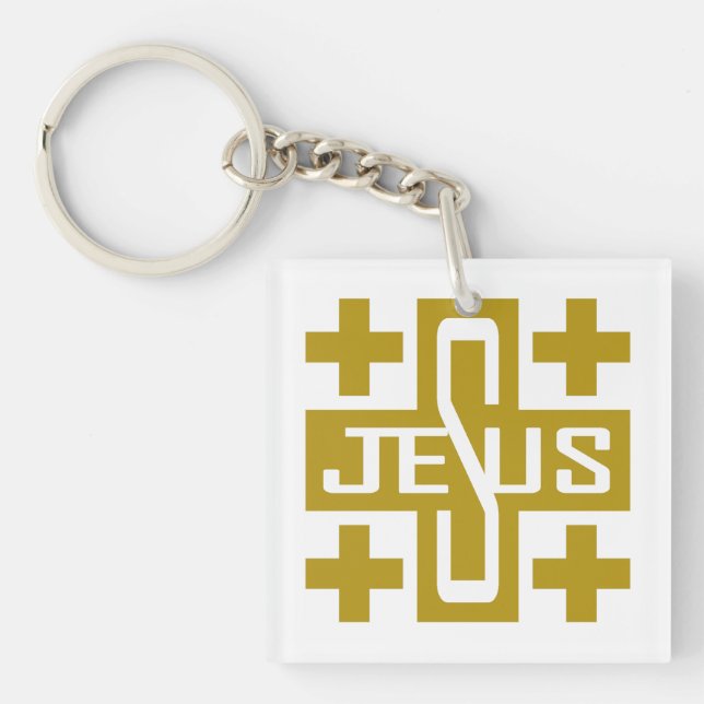 Porte-clefs Croix de Jésus (Devant)