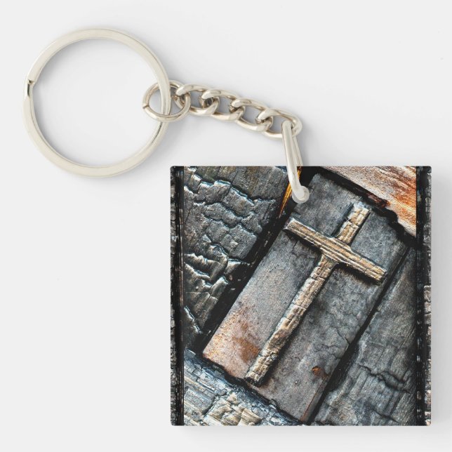 Porte-clefs Croix de protection et chemin de vie (Devant)