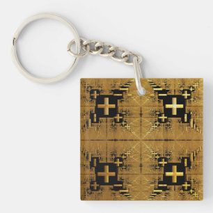 Porte-clefs Croix d'or fractée
