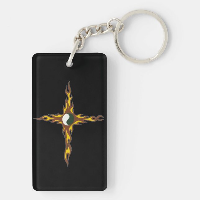 Porte-clefs Croix-feu de Yin Yang (Dos)