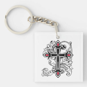 Porte-clefs Croix gothique
