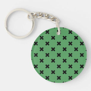 Porte-clefs Croix noire sur le vert