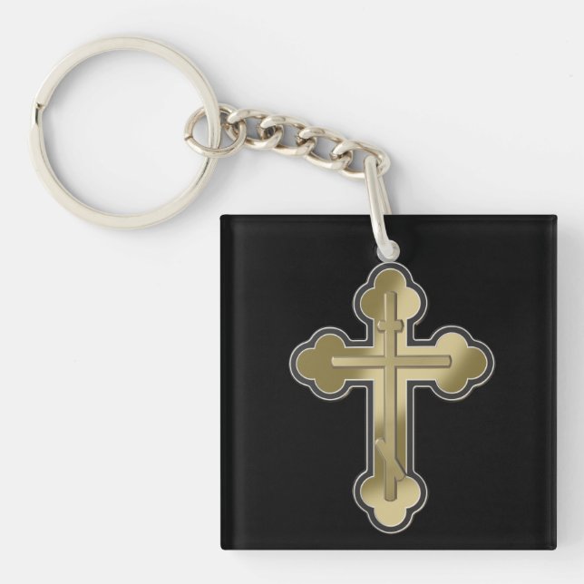 Porte-clefs Croix orthodoxe (Devant)