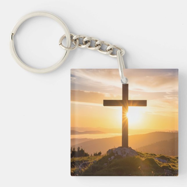 Porte-clefs Croix sur une colline (Devant)