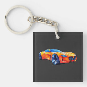 Porte-clefs Croquis au crayon du concept de voiture de sport o