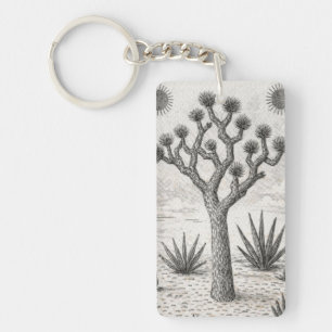 Porte-clefs croquis d'arbre de joshua art de croquis du dése
