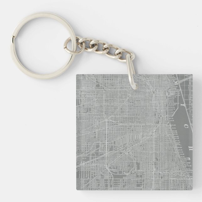 Porte-clefs Croquis de Chicago City Map (Devant)