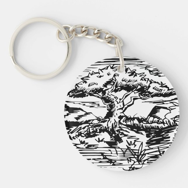 Porte-clefs Croquis de l'arbre d'encre. (Devant)