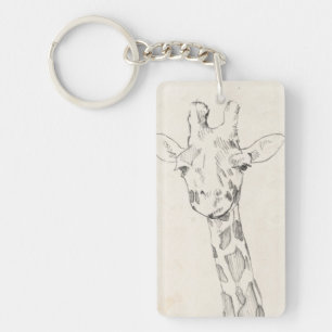 Porte-clefs Croquis du portrait   de girafe
