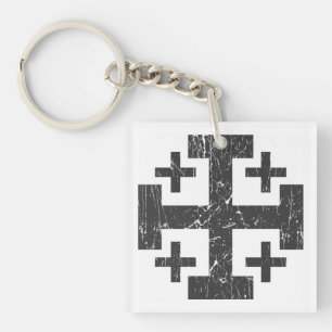 Porte-clefs cross holy land grunge religion symbol Jerusalem P