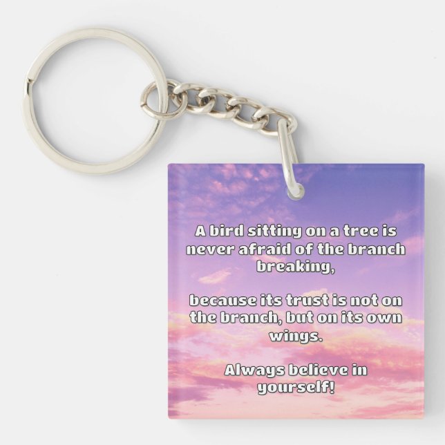 Porte-clefs Croyance Empath Citation d'encouragement positif (Devant)