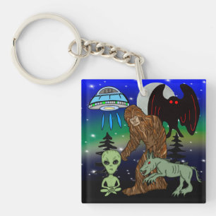 Porte-clefs Cryptides, Bigfoot, Sasquatch, Mothman, Alien, OVN