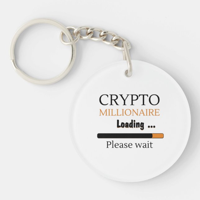 Porte-clefs Crypto Millionaire Chargement drôle trading nft (Devant)