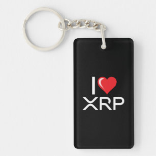 Porte-clefs Cryptomonnaie I Love XRP Crypto Citer Coeur mignon