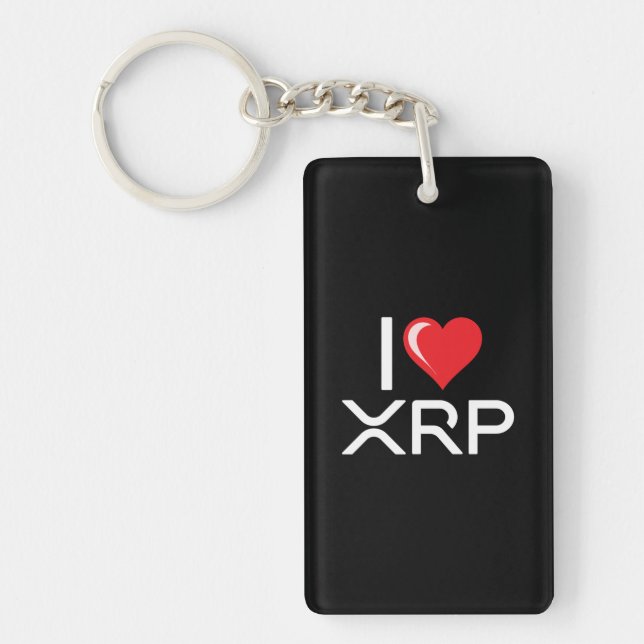 Porte-clefs Cryptomonnaie I Love XRP Crypto Citer Coeur mignon (Devant)
