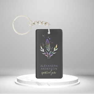 Porte-clefs Crystales holographiques Mystique Spirituel Noir