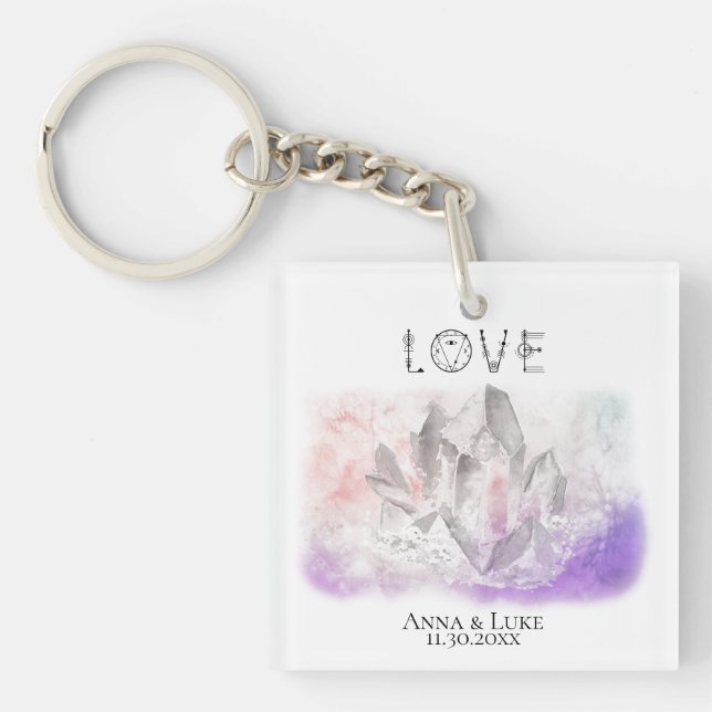 Porte-clefs *~* Crystals "AMOUR" Événements SWAG Mariages (Devant)