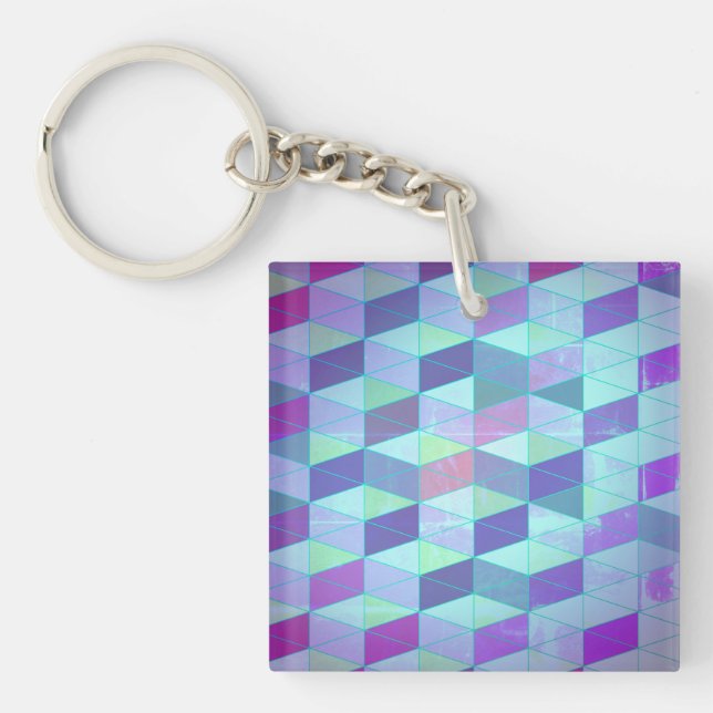 Porte-clefs Cubes en triangles Motif géométrique (Devant)