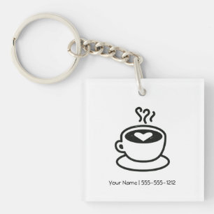 Porte-clefs Cuisant la tasse à la vapeur de café avec la