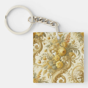 Porte-clefs Culte d'or - Coussin floral baroque