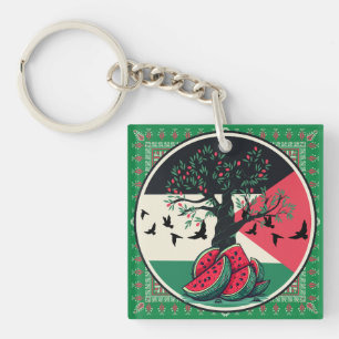 Porte-clefs culture palestienne   pastèque palestine, olive t