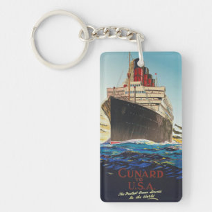 PORTE-CLEFS CUNARD OCEAN LINER AQUITANIA TOILETTE CLÉ