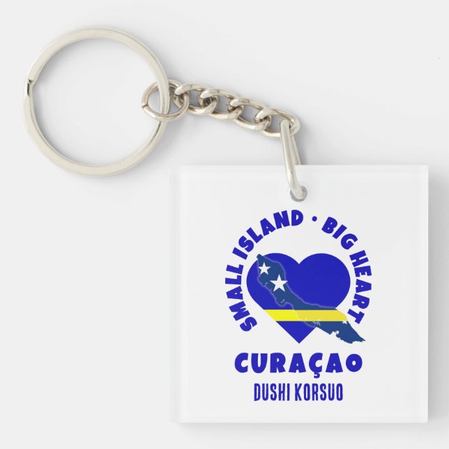 Porte-clefs CURAÇAO Big Heart Fun Custom Dushi Korsuo (Devant)