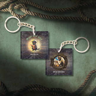 Porte-clefs Curieux chat pirate décrypter mystères anciens