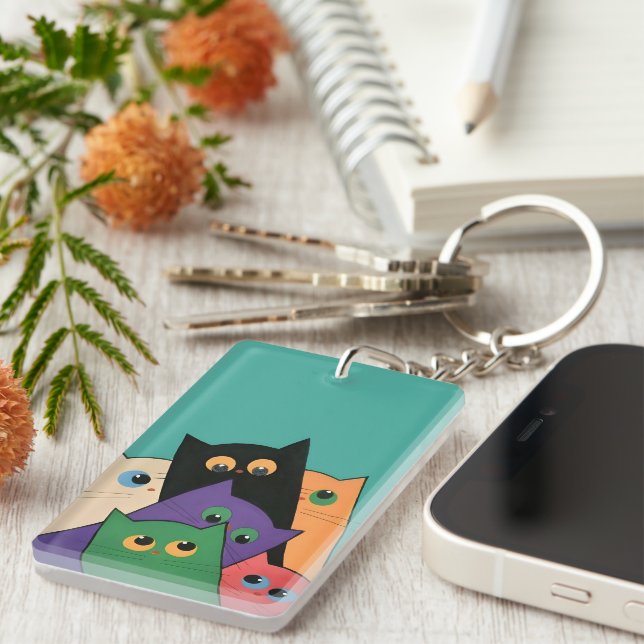 Porte-clefs Curious Cats (Devant droit)