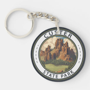 Porte-clefs Custer State Park South Dakota Travel Art Vintage