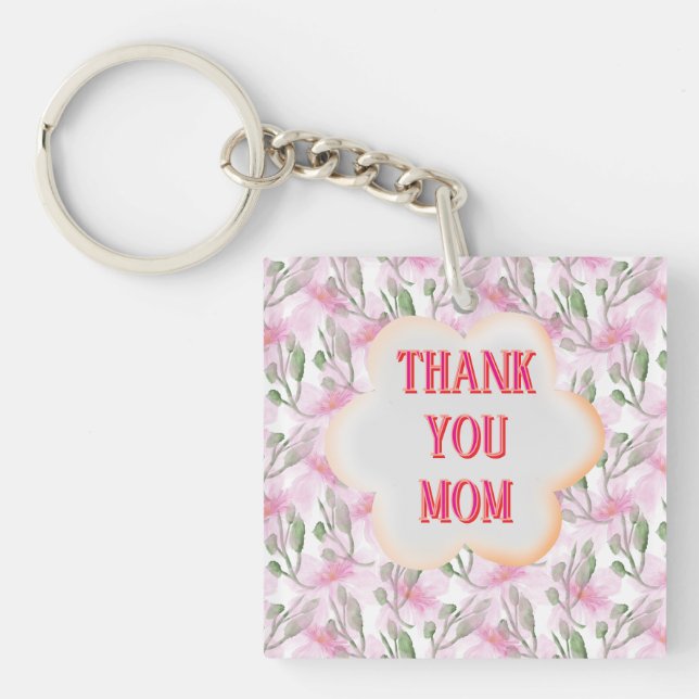 Porte-clefs Custom and Personalized watercolor floral pattern  (Devant)