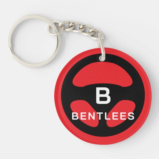 Porte-clefs Custom car key keychain with steering wheel logo (Devant)