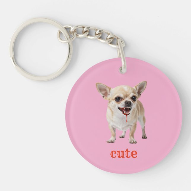 Porte-clefs Custom Cute Chihuahua Aggro Nasty Vicious (Devant)
