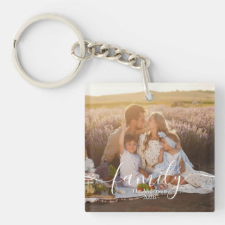 Porte-clefs Custom Family Photo - Personalized Last Name